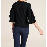 Sweter z falbanami, czarny