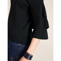 Sweter z falbanami, czarny
