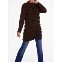 Strickjacke m. Fransen, braun