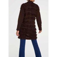 Strickjacke m. Fransen, braun