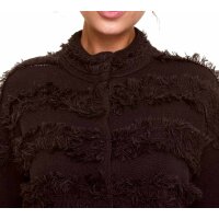 Strickjacke m. Fransen, braun