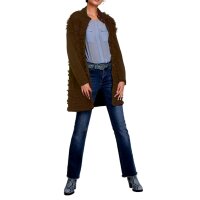 Strickjacke m. Fransen, braun