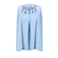 Blouse top with strass, blue