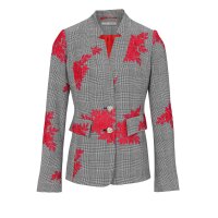 Blazer m. Stickerei, schwarz-weiß
