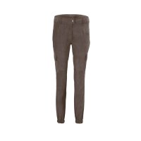Ziegenveloursleder-Cargohose, dunkeltaupe