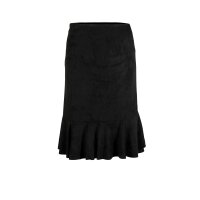 Velours skirt with flounces, black
