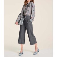 Print blouse with slip tie, grey-multicolour