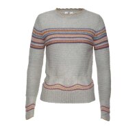 Marken-Pullover, grau-melange-bunt