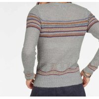Marken-Pullover, grau-melange-bunt