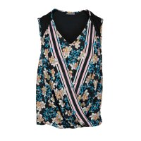 Designer-Blusenshirt, schwarz-bunt