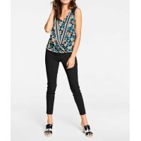 Designer-Blusenshirt, schwarz-bunt