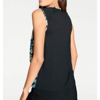 Designer-Blusenshirt, schwarz-bunt