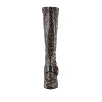 Rindnappaleder-Stiefel, schwarz-beige