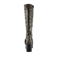 Rindnappaleder-Stiefel, schwarz-beige