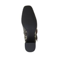 Rindnappaleder-Stiefel, schwarz-beige