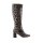 Rindnappaleder-Stiefel, schwarz-beige