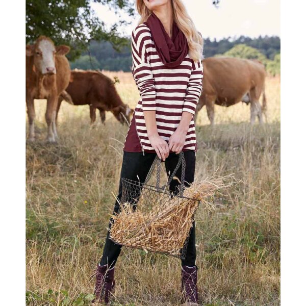 Shirt, top and scarf, wine red - offwhite