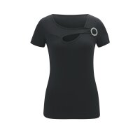 Jerseyshirt m. Strass, schwarz