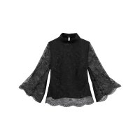 Lace shirt, black