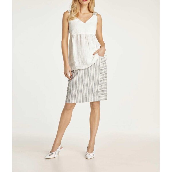 Skirt with linen, ecru-multicolour
