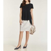 Skirt with linen, ecru-multicolour