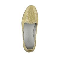 Leather slipper, yellow metallic