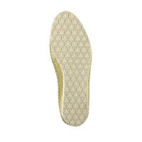 Leather slipper, yellow metallic