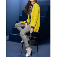 Rough knit cardigan, lemon yellow