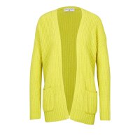 Rough knit cardigan, lemon yellow