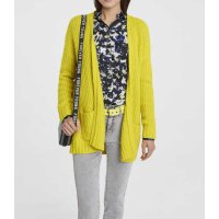 Rough knit cardigan, lemon yellow