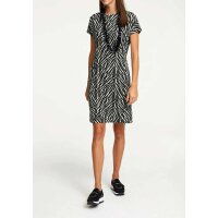 Jerseykleid, schwarz-weiß-khaki