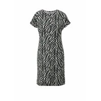 Jerseykleid, schwarz-weiß-khaki
