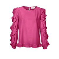 Ruffle blouse with lace, cyclam
