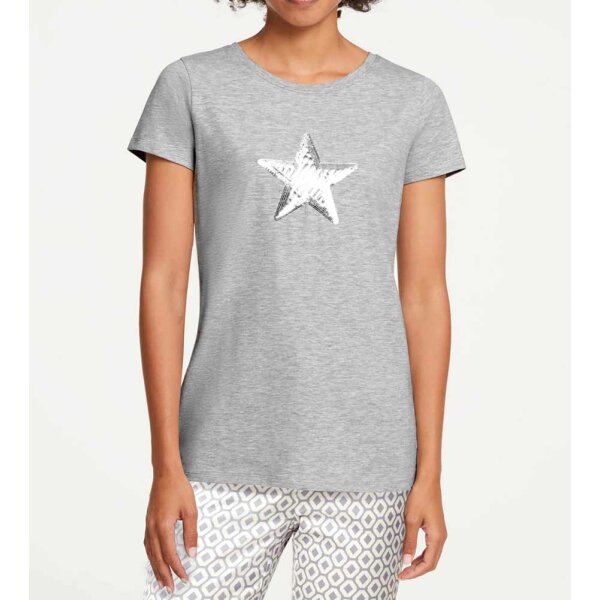 Shirt with sequins, grey blend