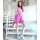 Marken-Leinenshorts, pink