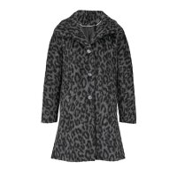 Wool fleece coat, grey-black