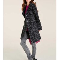 Wool fleece coat, grey-black