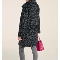 Wool fleece coat, grey-black