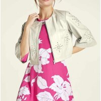 Leather jacket with rivets, cream