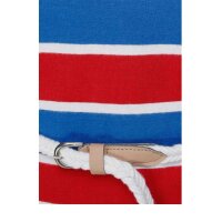 Jersey dress with belt, blue-red