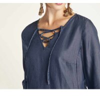 Jeanskleid m. Schnürung, blau-denim