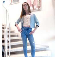 Lammnappalederjacke m. Applikation, mint