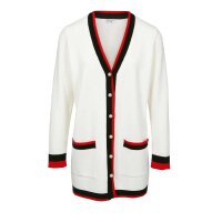 Long cardigan with beads, ecru