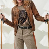Lammnubuklederjacke m. Nieten, braun