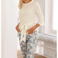 Designer-Sweatshirt m. Bindebändern, champagner