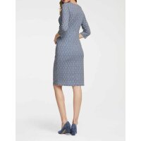 Druckkleid, blau-offwhite
