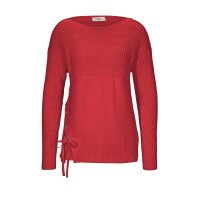 Pullover m. Zierschnürung, rot