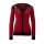 Strickjacke m. Pailletten, rot-schwarz