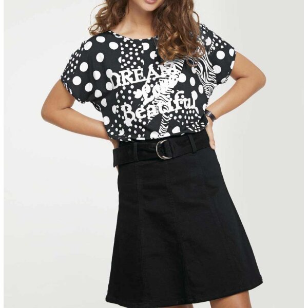 Print shirt, black-white