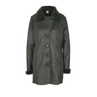 Designer-Lammfelllookjacke, dunkelgrün